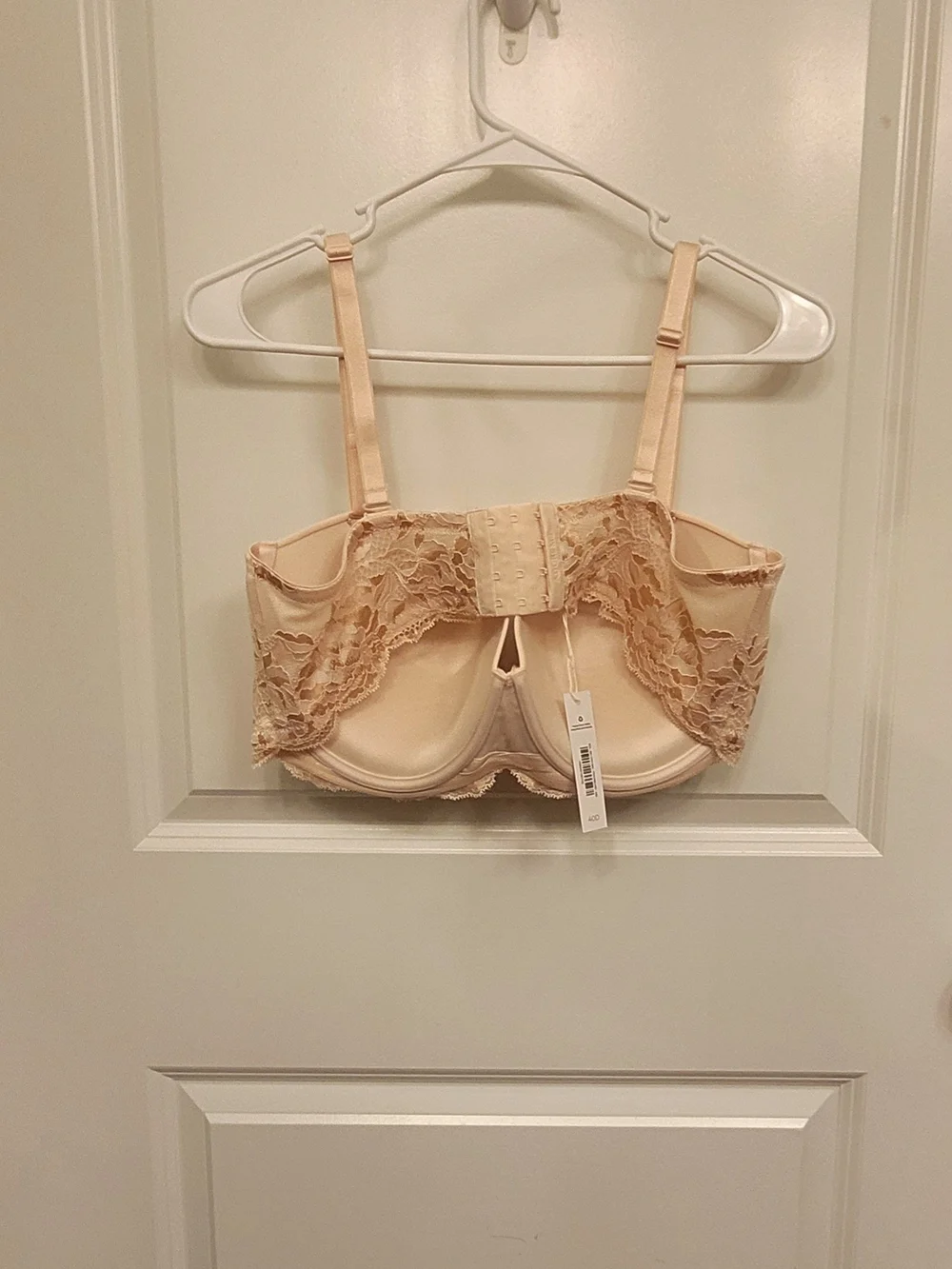 Adore Me Cream Lace-Trim Push-Up Bra